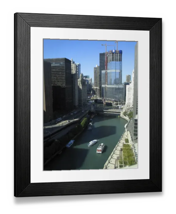 Framed Print : Chicago River south from Sheraton Hotel and towers Framed Print : Chicago River south from Sheraton Hotel and towers
