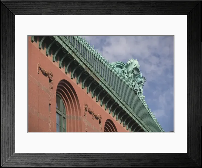 Framed Print : USA, Illinois, Chicago: Harold Washington Library of Chicago Exterior Building Detail