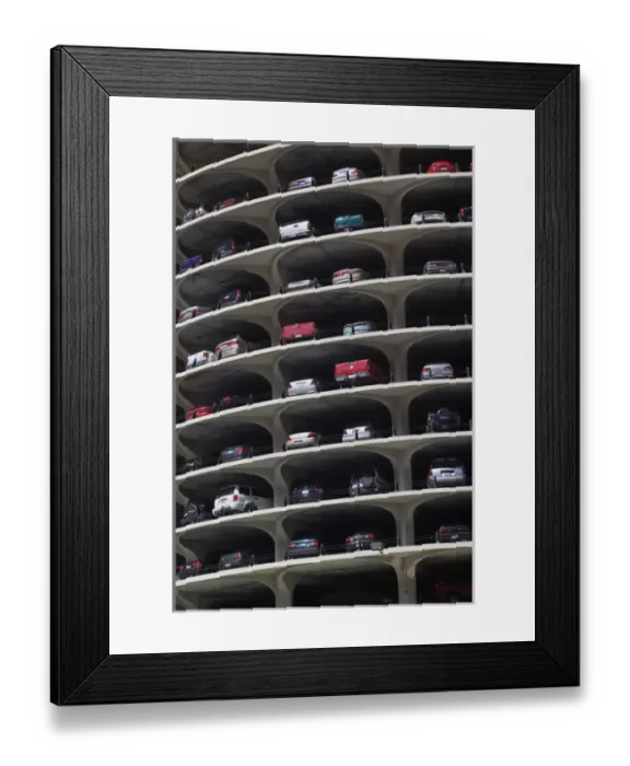 Framed Print : USA, Illinois, Chicago: Marina City, Circular Parking Garage Framed Print : USA, Illinois, Chicago: Marina City, Circular Parking Garage