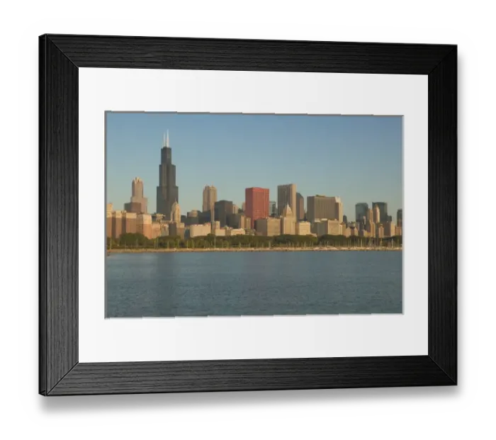 Framed Print : USA, Illinois, Chicago: Morning View of City Skyline from Adler Planetarium Framed Print : USA, Illinois, Chicago: Morning View of City Skyline from Adler Planetarium