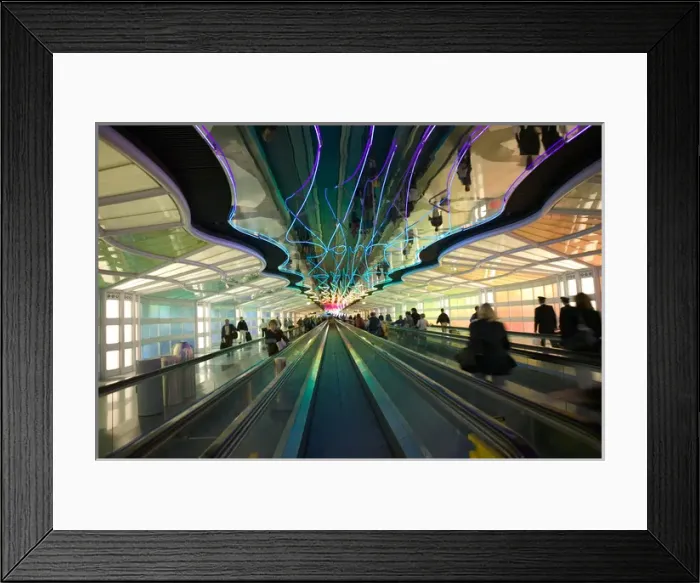 Framed Print : USA, Illinois, Chicago: O Hare International Airport, Commuters (NR) Passageway Framed Print : USA, Illinois, Chicago: O Hare International Airport, Commuters (NR) Passageway