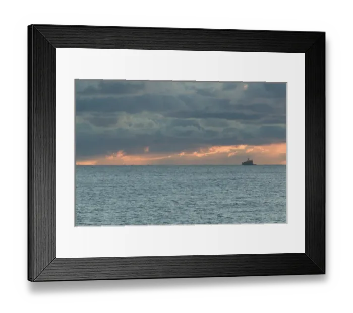 Framed Print : USA, Illinois, Chicago: Sunrise over small fort in Lake Michigan Framed Print : USA, Illinois, Chicago: Sunrise over small fort in Lake Michigan