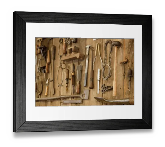Framed Print : USA, Indiana, Indianapolis. Tools mounted on a wooden wall. Credit as: Wendy Kaveney Framed Print : USA, Indiana, Indianapolis. Tools mounted on a wooden wall. Credit as: Wendy Kaveney