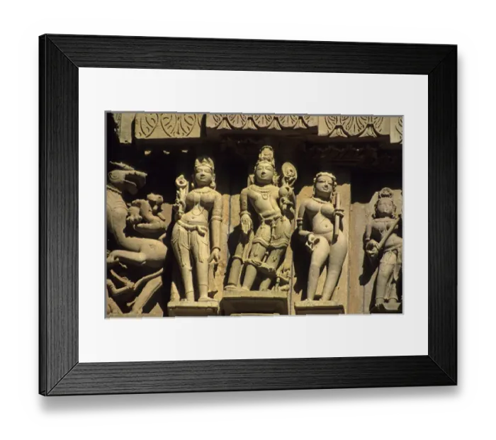 Framed Print : Asia, India, Khajuraho. Erotic carved figures remind visitors to leave sexual or Framed Print : Asia, India, Khajuraho. Erotic carved figures remind visitors to leave sexual or