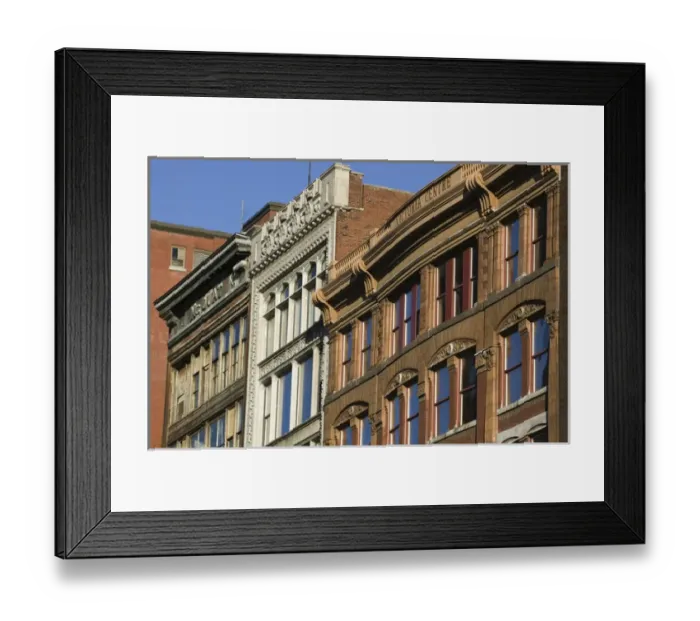 Framed Print : USA-Indiana-Indianapolis: Downtown- Buildings along East Washington Street Framed Print : USA-Indiana-Indianapolis: Downtown- Buildings along East Washington Street
