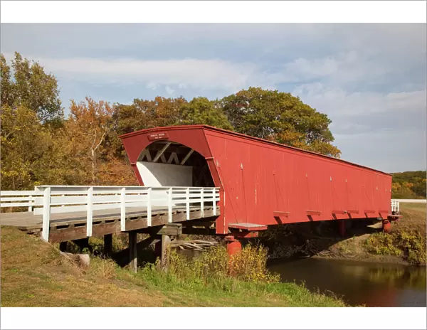 IA, Madison County, Hogback Covered Bridge, built in 1884, spans North River