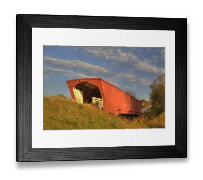 Framed Print : IA, Madison County, Holliwell Covered Bridge, built in 1880, spans Middle River Framed Print : IA, Madison County, Holliwell Covered Bridge, built in 1880, spans Middle River