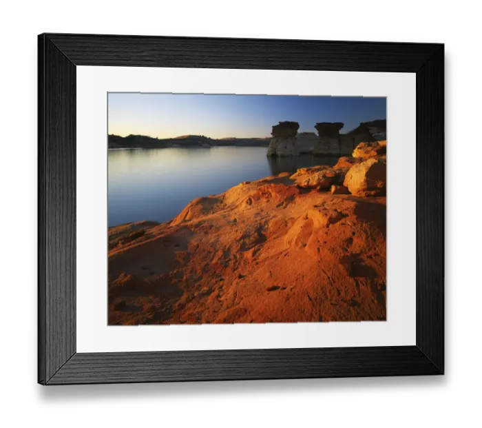 Framed Print : USA, Kansas, Wilson Lake, Rocktown Natural Area, Sandstone at sunset Framed Print : USA, Kansas, Wilson Lake, Rocktown Natural Area, Sandstone at sunset
