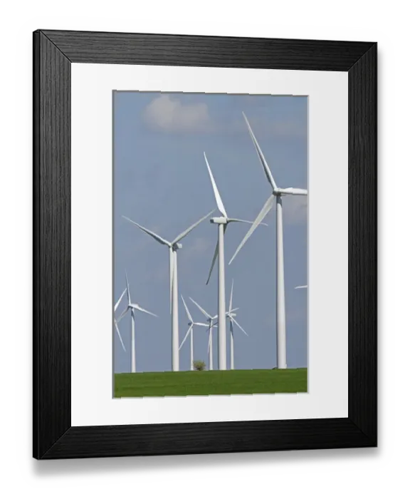 Framed Print : Wind turbines of the Smoky Hills Wind Farm in Ellsworth County, Kansas, USA