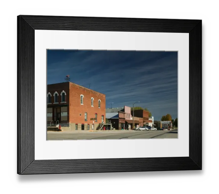 Framed Print : USA-IOWA-Ossian: Main Street of Northeast Iowa Town Framed Print : USA-IOWA-Ossian: Main Street of Northeast Iowa Town