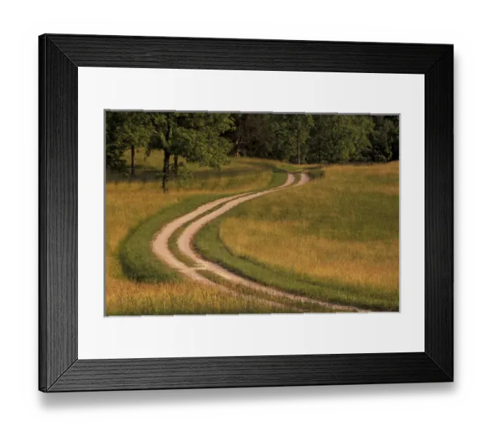 Framed Print : N. A. USA, Kentucky Road winding through meadow