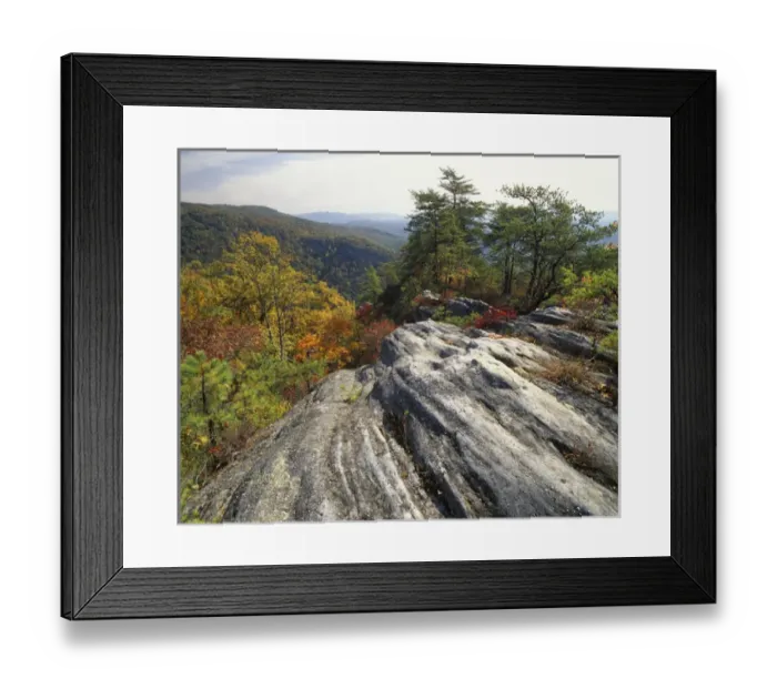 Framed Print : N. A. USA, Kentucky. Pine Mountain State Park. Boulder and autumn colors Framed Print : N. A. USA, Kentucky. Pine Mountain State Park. Boulder and autumn colors