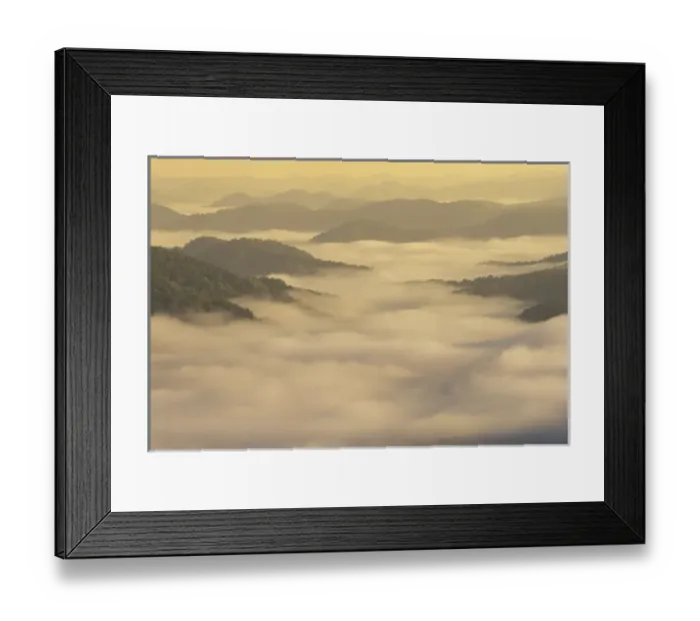 Framed Print : NA, USA, Kentucky, Kingdom Come State Park Mist in the valleys; Cumberland Plateau