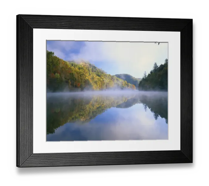 Framed Print : Mist rising from Milcreek lake, Natural Bridge State Park, Daniel Boone National Forest Framed Print : Mist rising from Milcreek lake, Natural Bridge State Park, Daniel Boone National Forest