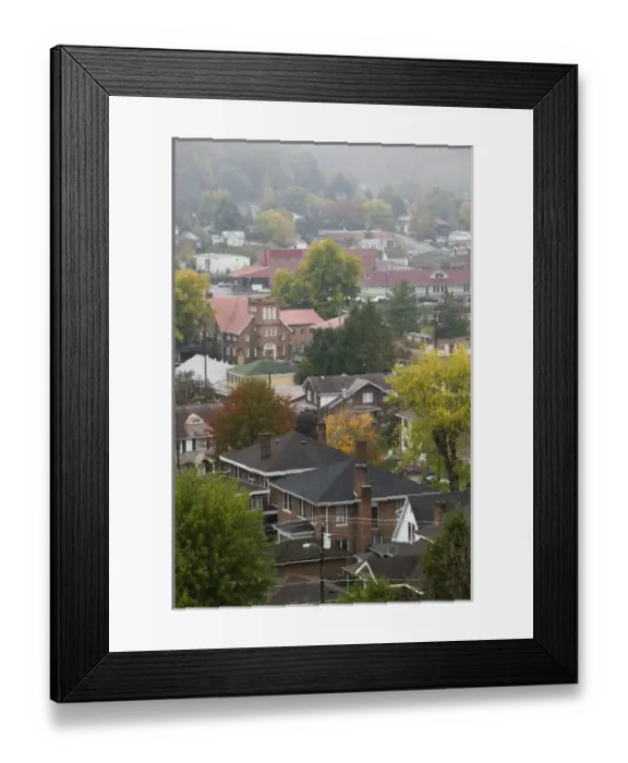 Framed Print : USA-Kentucky-Harlan: View of Coal Mining Town / Autumn Framed Print : USA-Kentucky-Harlan: View of Coal Mining Town / Autumn