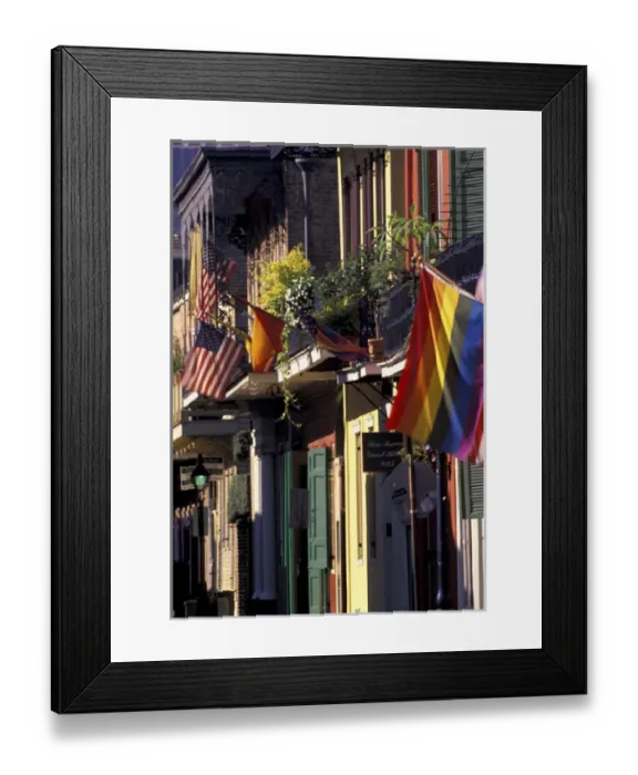 Framed Print : LA, New Orleans. Colorful architecture of the French Quarter