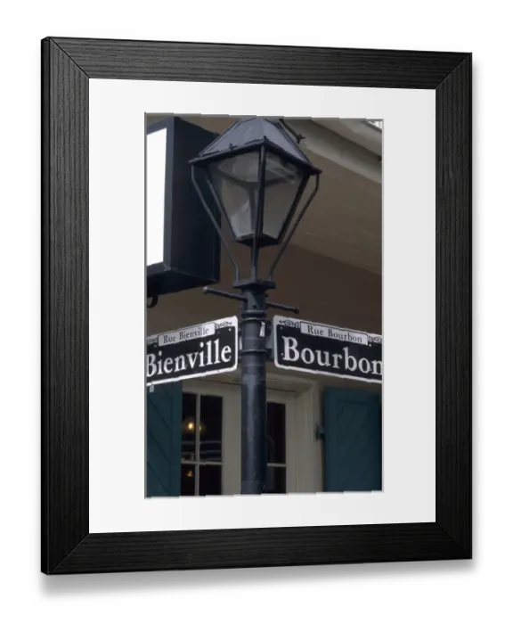 Framed Print : Famous street sign of Bourbon Street in the French Quarter in wonderful city of New Framed Print : Famous street sign of Bourbon Street in the French Quarter in wonderful city of New