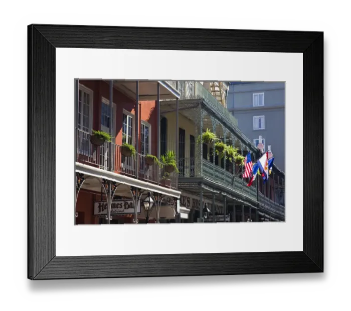 Framed Print : USA, Louisiana, New Orleans. French Quarter, balcony