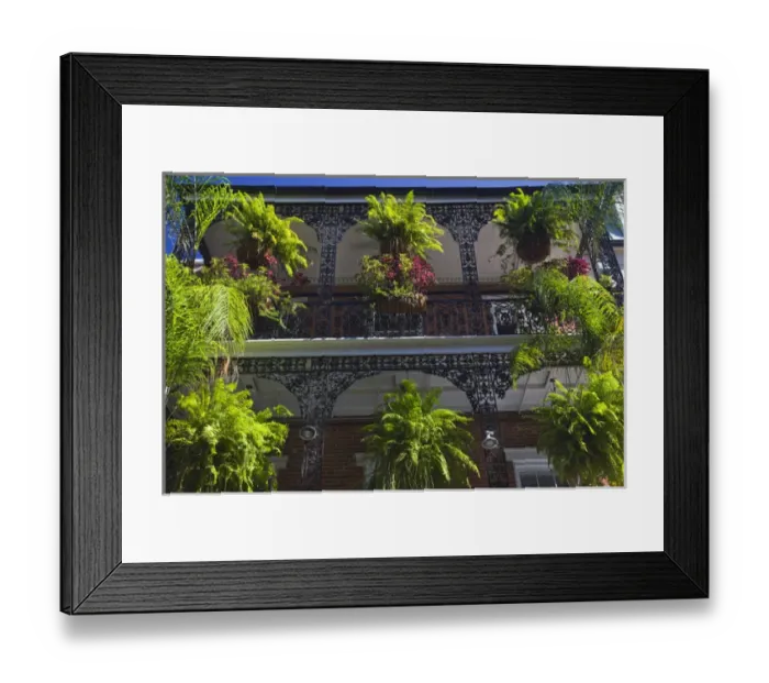 Framed Print : USA, Louisiana, New Orleans. French Quarter, balcony Framed Print : USA, Louisiana, New Orleans. French Quarter, balcony