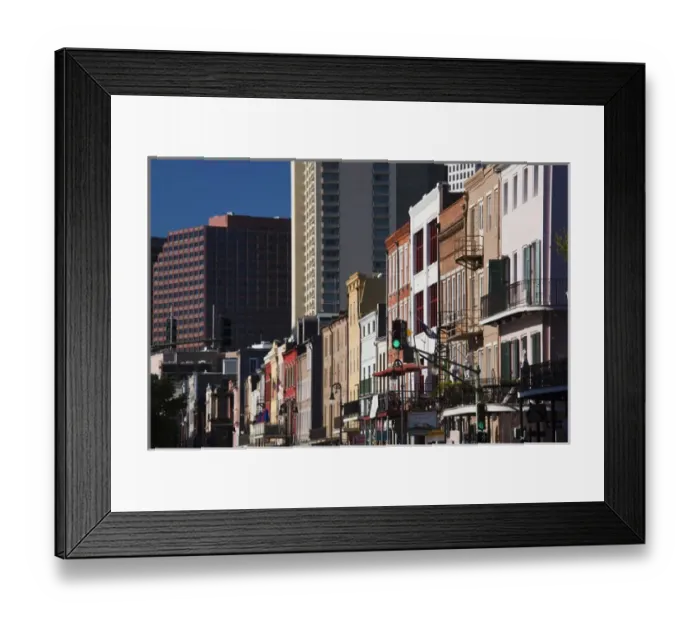 Framed Print : USA, Louisiana, New Orleans. Buildings along Decatur Street, morning