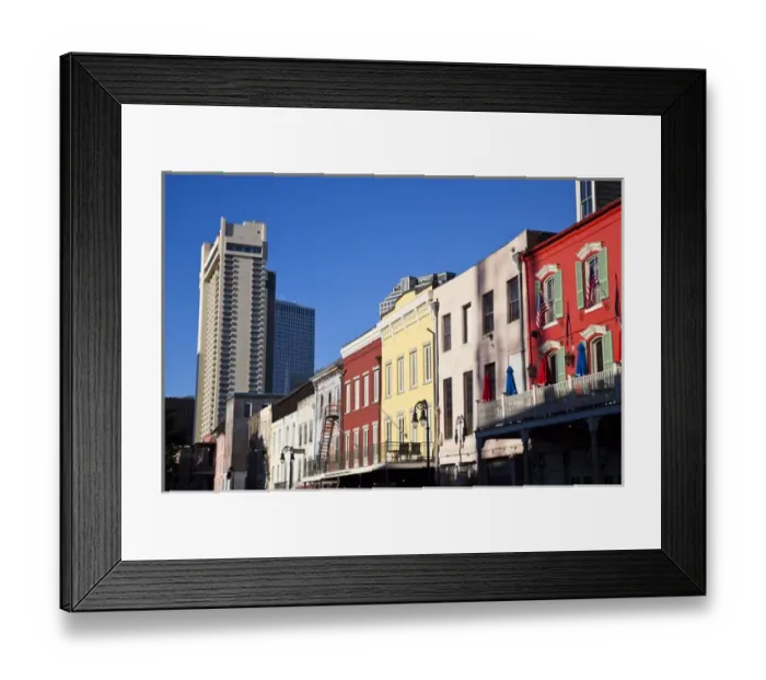 Framed Print : USA, Louisiana, New Orleans. Buildings along Decatur Street, morning
