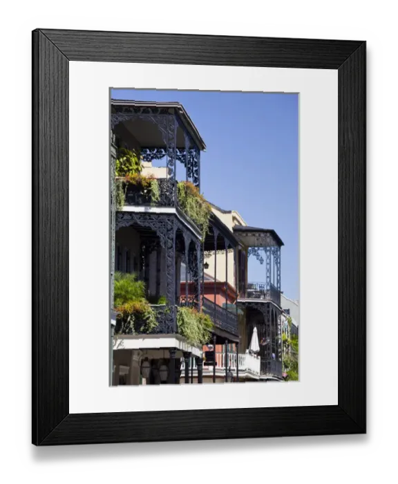 Framed Print : USA, Louisiana, New Orleans. French Quarter, balcony