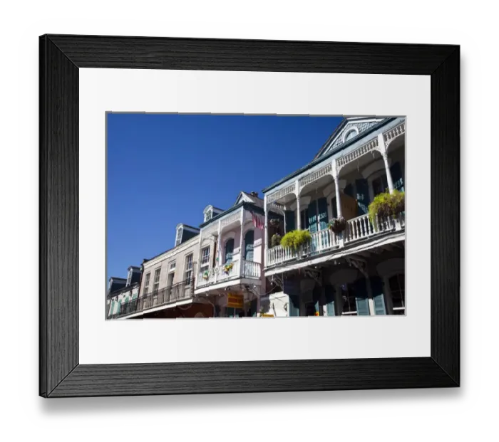 Framed Print : USA, Louisiana, New Orleans. French Quarter, balcony