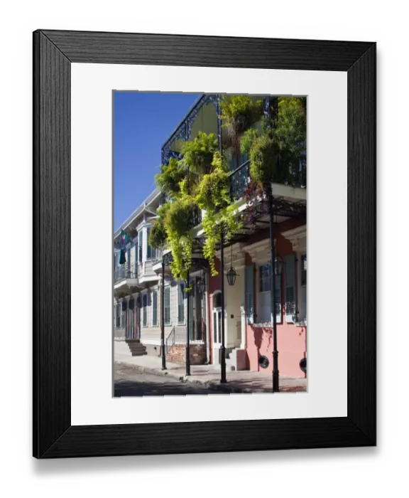 Framed Print : USA, Louisiana, New Orleans. French Quarter, balcony