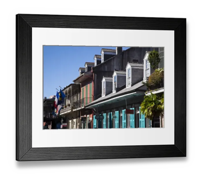 Framed Print : USA, Louisiana, New Orleans. French Quarter, building detail