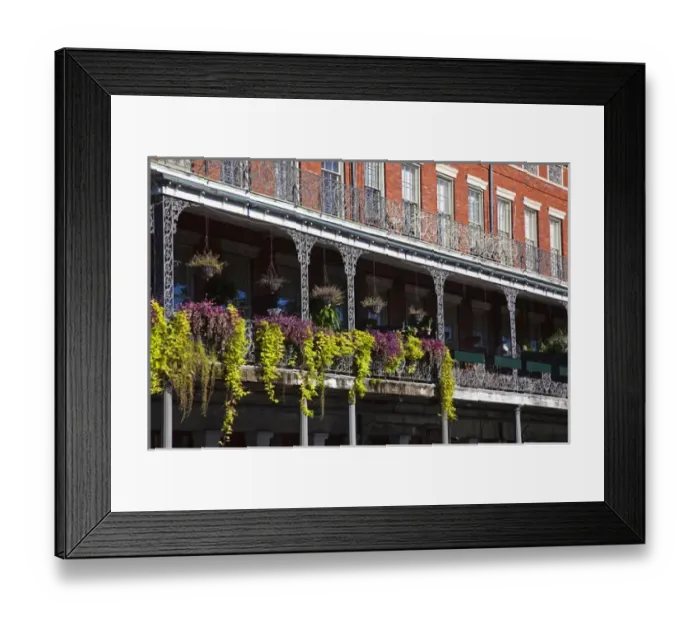 Framed Print : USA, Louisiana, New Orleans. French Quarter, Jackson Square, balcony