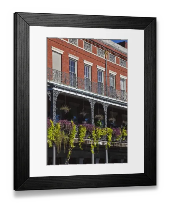 Framed Print : USA, Louisiana, New Orleans. French Quarter, Jackson Square, balcony Framed Print : USA, Louisiana, New Orleans. French Quarter, Jackson Square, balcony