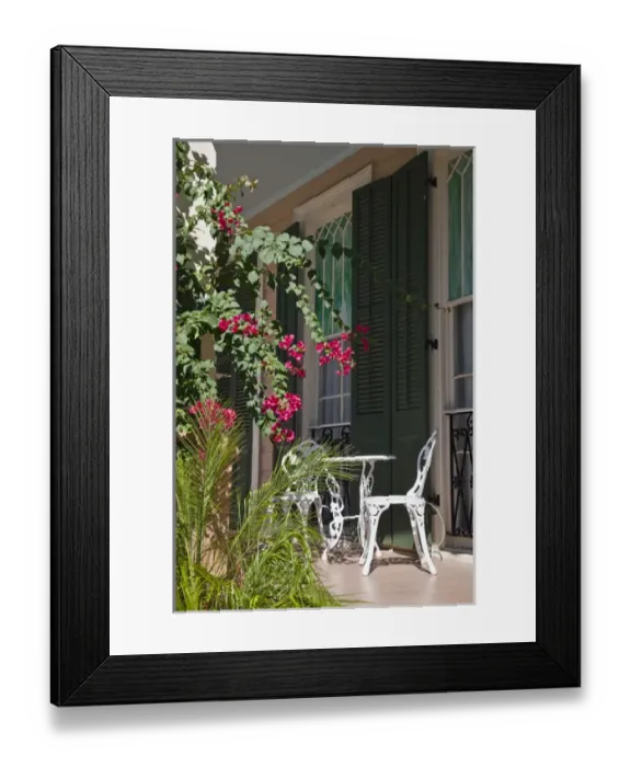 Framed Print : USA, Louisiana, New Orleans. French Quarter, porch detail