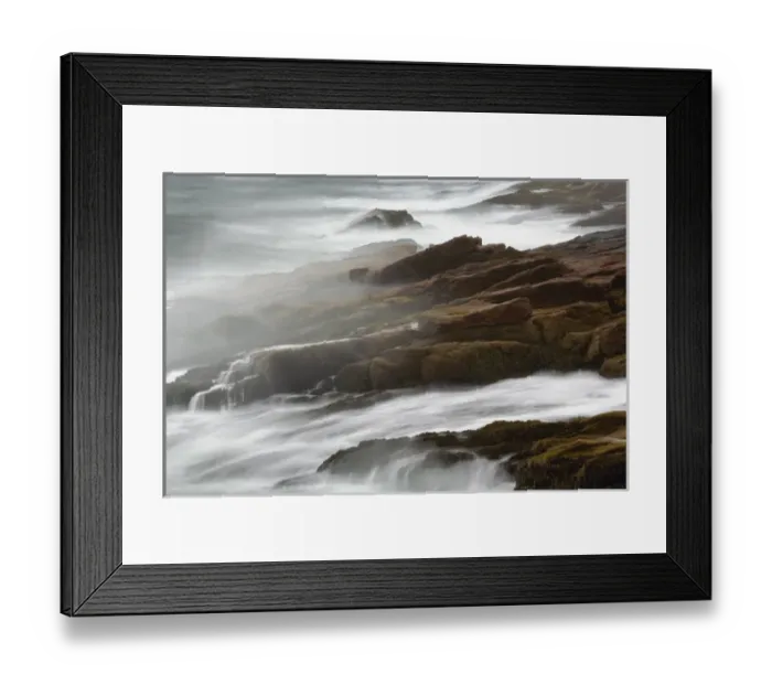 Framed Print : Time exposure of waves crashing against granite coastline at dawn, Mount Desert Island Framed Print : Time exposure of waves crashing against granite coastline at dawn, Mount Desert Island