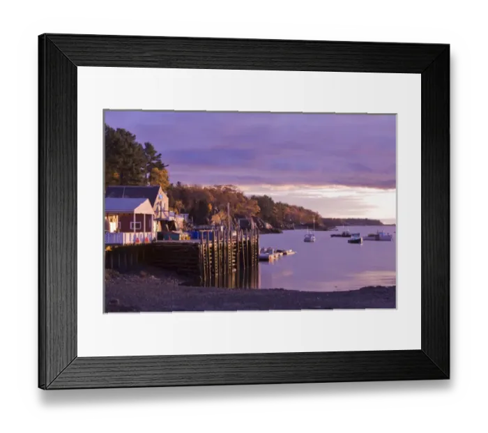 Framed Print : USA, Maine, Harpswell. Seafood restaurant on Lookout Point overlooks boats in bay at sunset Framed Print : USA, Maine, Harpswell. Seafood restaurant on Lookout Point overlooks boats in bay at sunset