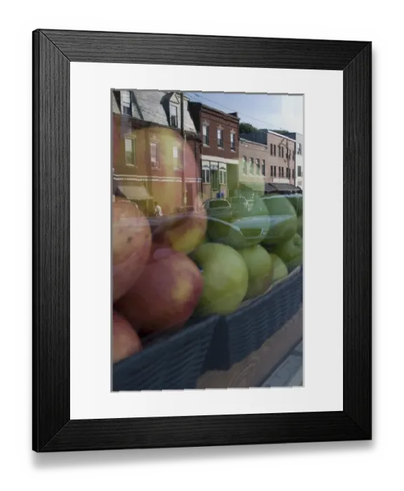 Framed Print : Camden, Maine. Grocery store and reflection of Main street Framed Print : Camden, Maine. Grocery store and reflection of Main street