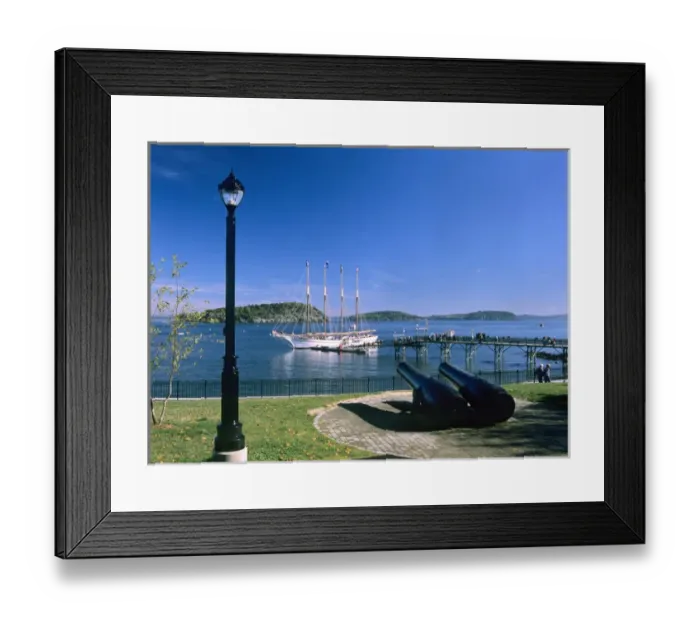 Framed Print : North America, Maine, New England, Bar Harbor. A beautiful four masted sailing ship Framed Print : North America, Maine, New England, Bar Harbor. A beautiful four masted sailing ship