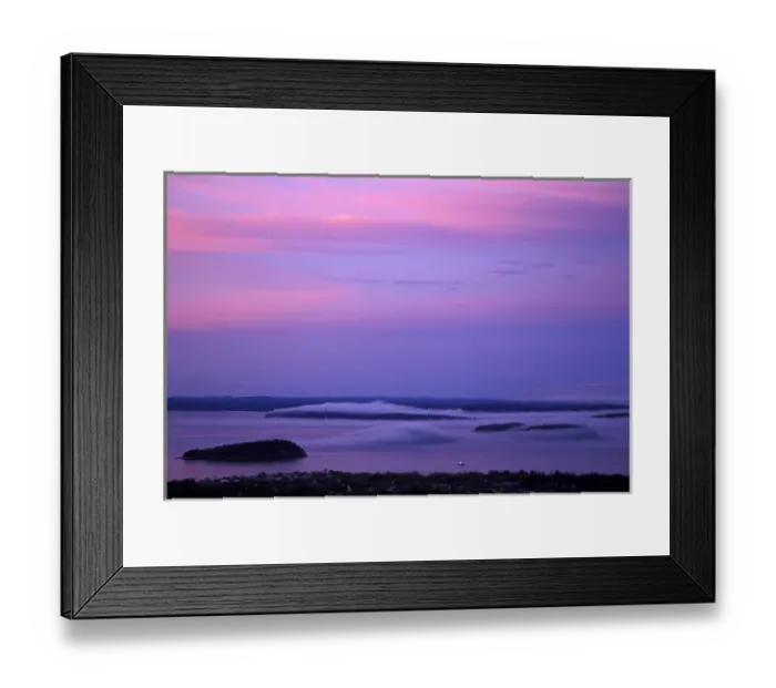 Framed Print : Acadia N. P. ME. Sunset from Cadillac Mountain. Frenchman Bay. Porcupine Islands Framed Print : Acadia N. P. ME. Sunset from Cadillac Mountain. Frenchman Bay. Porcupine Islands