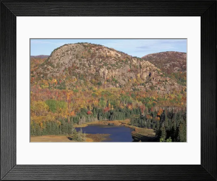 Framed Print : Acadia N. P. ME. New England Fall. The Beehive from Great Head Trail