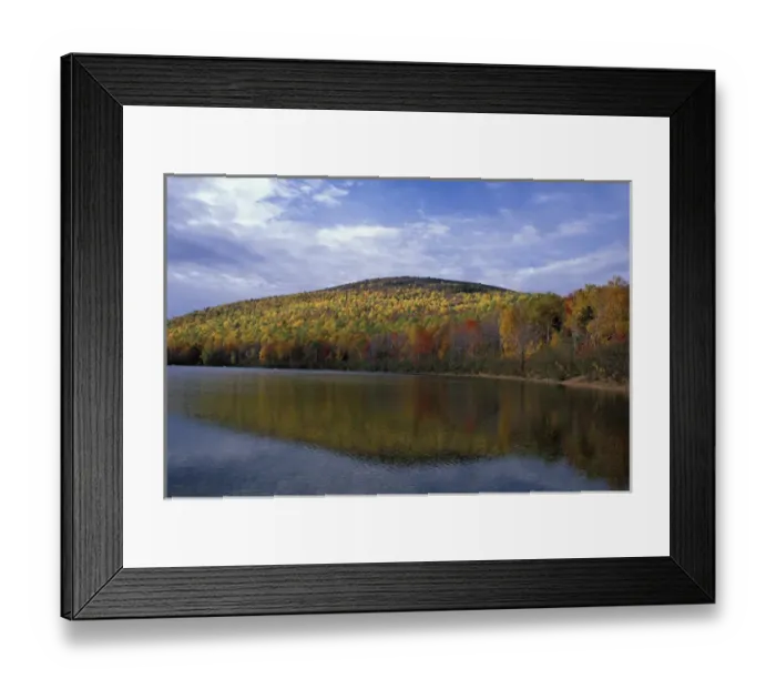 Framed Print : Lower South Branch Pond, Baxter S. P. ME. Mountain Pond. Fall Foliage