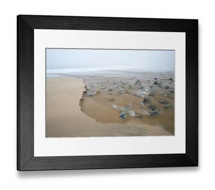 Framed Print : A tidal creek cuts a path through the sand on Sand Beach in Acadia National Park Framed Print : A tidal creek cuts a path through the sand on Sand Beach in Acadia National Park