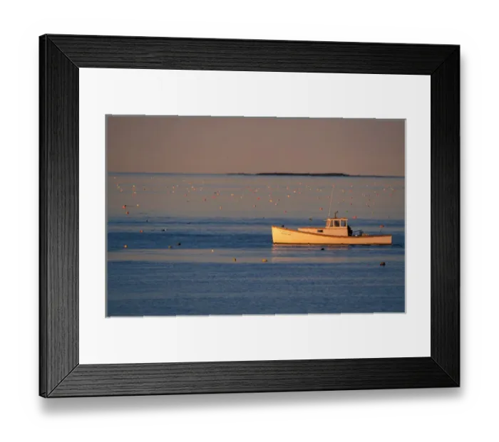 Framed Print : Great Wass Island, ME. A lobster boat near Black Duck Cove off the coast of Great
