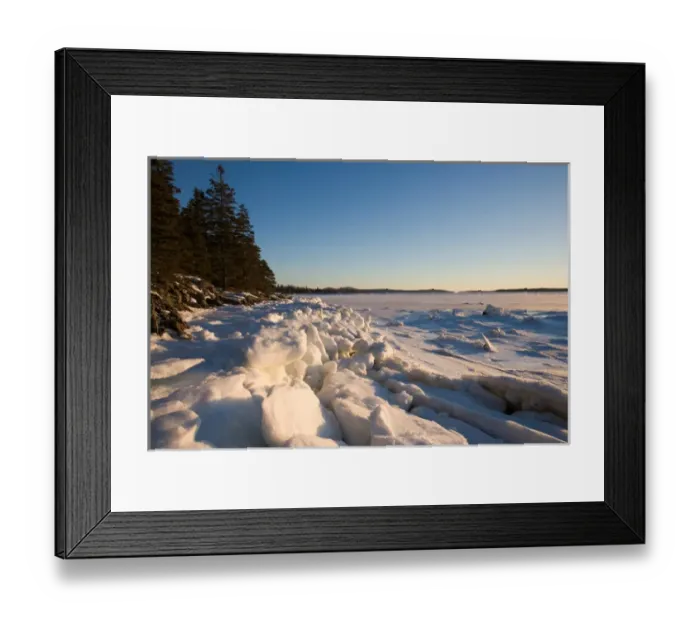 Framed Print : Ice on the shore of Thompson Island in Maines Acadia National Park