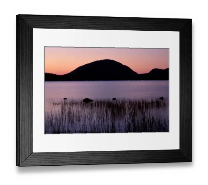 Framed Print : Acadia N. P. ME. Eagle Lake. Pemetic Mtn. Sunrise Framed Print : Acadia N. P. ME. Eagle Lake. Pemetic Mtn. Sunrise