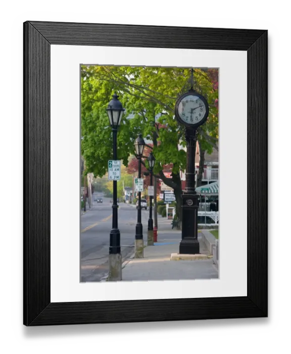 Framed Print : Early morning on Main Street in Bar Harbor, Maine