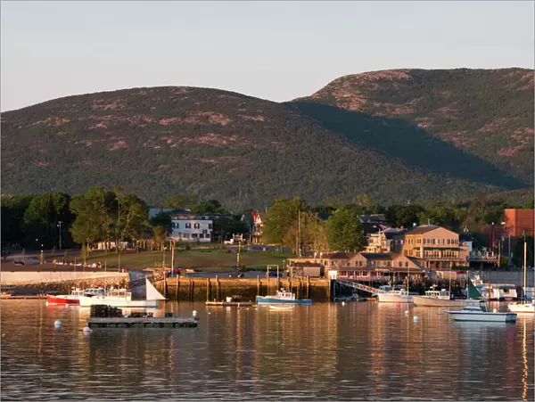 Bar Harbor Maine as seen from Bar Island USA