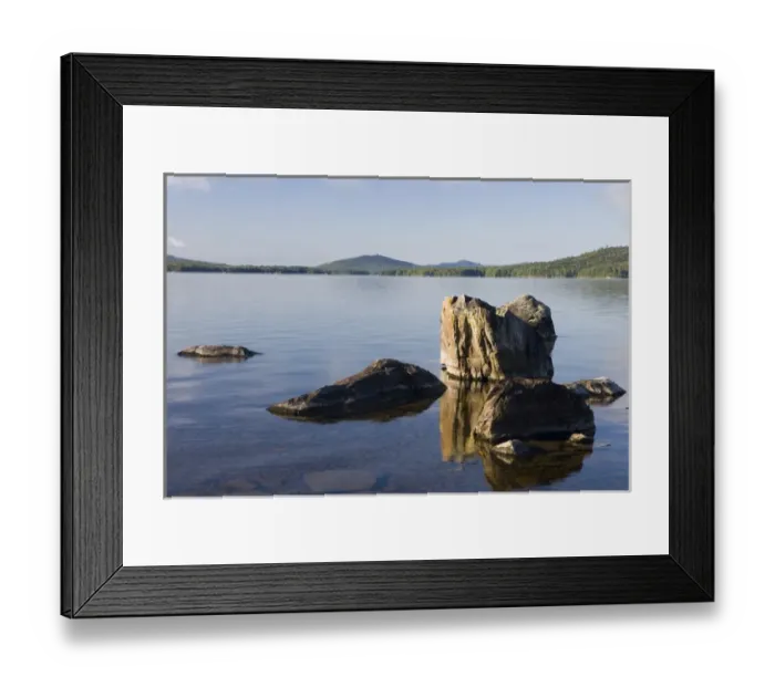 Framed Print : Boulders in Lily Bay on Moosehead Lake Maine USA Framed Print : Boulders in Lily Bay on Moosehead Lake Maine USA