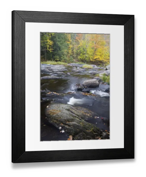 Framed Print : Fall on Big Wilson stream in Elliotsville Maine USA Framed Print : Fall on Big Wilson stream in Elliotsville Maine USA