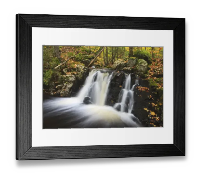 Framed Print : The Cataracts, a waterfall on Frye Brook in Maines Northern Forest. Fall Framed Print : The Cataracts, a waterfall on Frye Brook in Maines Northern Forest. Fall