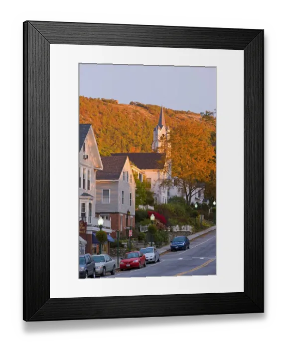 Framed Print : Main Street, Camden, Maine, fall Framed Print : Main Street, Camden, Maine, fall