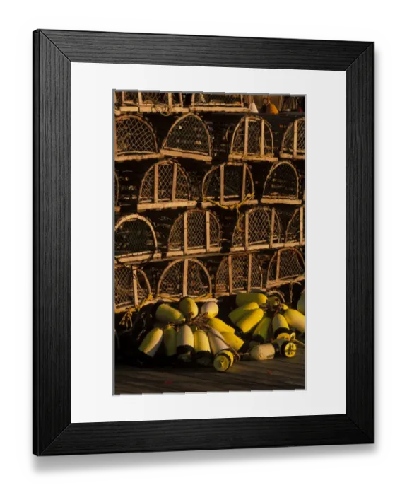 Framed Print : North America, U. S. A. Maine, Bernard, Lobster traps and buoys Framed Print : North America, U. S. A. Maine, Bernard, Lobster traps and buoys